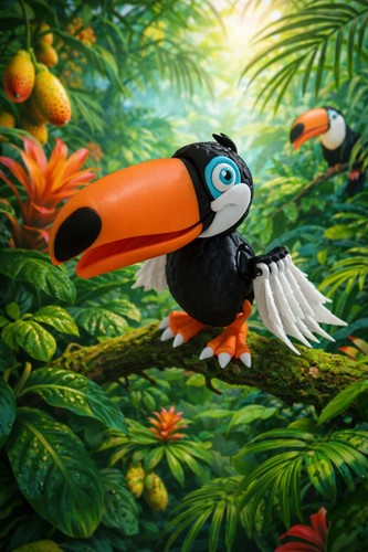 Articulated toucan fidget toy - articulated,
