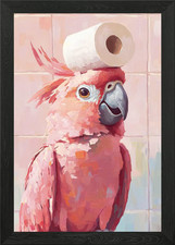 Pink Cockatoo with Toilet