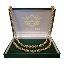 Mens 8mm Lined Belcher Set 9ct