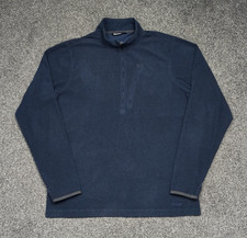 Rohan Jumper Mens Medium Navy Pullover Sweater Microgrid Stowaway 1/4 Zip Layer