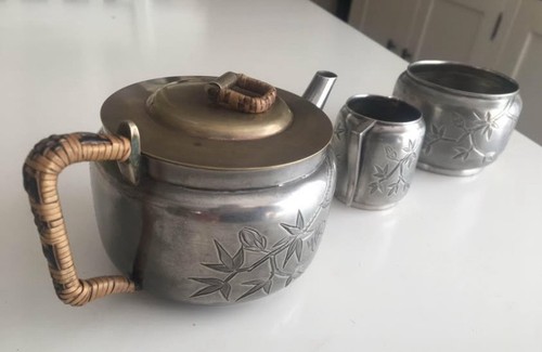 Vintage reno pewter teapot - pewter,