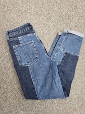 Urban Outfitters BDG Blue Denim Patchwork Mom Jeans. Size W26L30. PN
