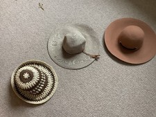 Three New Ladies Hats One Size Excellent Condition