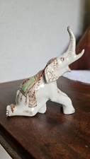 Porcelain Elephant Figurine - Hand Painted 