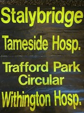 Stalybridge Withington Tameside bus blind destination ORIGINAL vintage 1990s