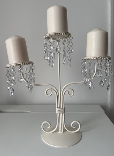 White arm candle stand - 3-arm,