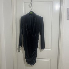 Zara grey velvet party dress