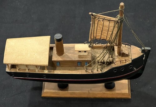 Vintage wooden boat model - vintage,