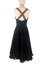 vintage simon Ellis chiffon net glass embezzlement evening dress UK 10