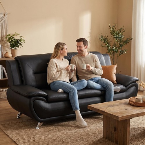 Faux leather seater - leather, 3-seater