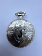 Pocket Watch Full Hunter Silver Coloured Quarts small size 40mm diameter 