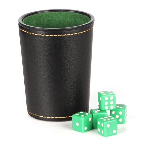 New bicast leather dice cup - new,