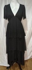 Disturbia Maxi Tiered Black Dress Size 8 Gothic Vibe