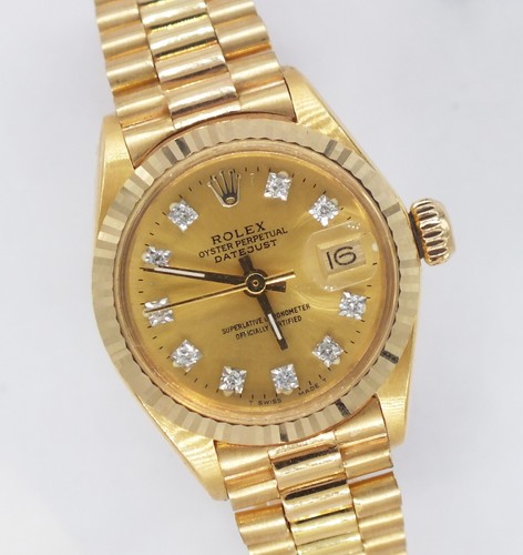 Ladies solid 18ct gold rolex - solid,