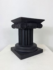 Vintage Black Wooden Display Stand – Table Top Ionic Column Pedestal Plinth