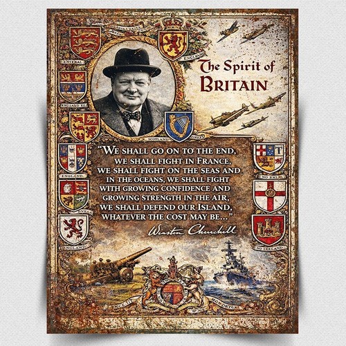 Churchill quote british retro - churchill,