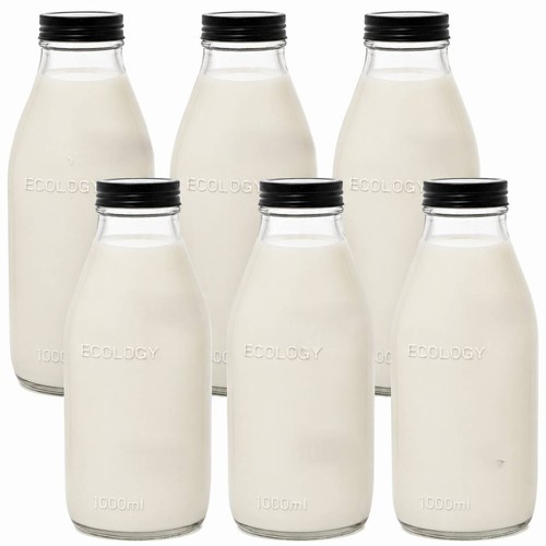 Vintage glass milk bottle - glass,