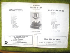 MAN UTD GLASGOW CELTIC AS BARI 1970 TORONTO CUP FOOTBAL PROGRAMME RARE