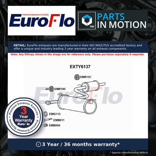 Exhaust back rear box fits - rear,
