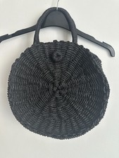 Black Straw Crossbody Women