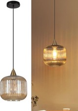 Amber Glass Pendant Light 20cm
