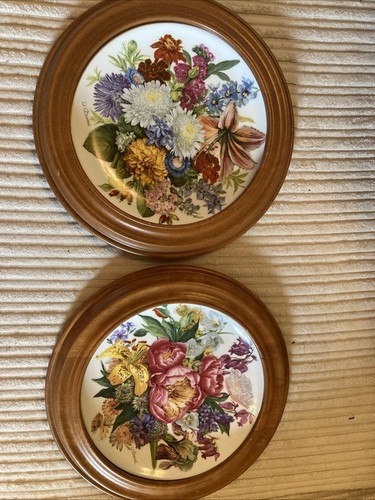 Pair vintage framed - vintage, floral
