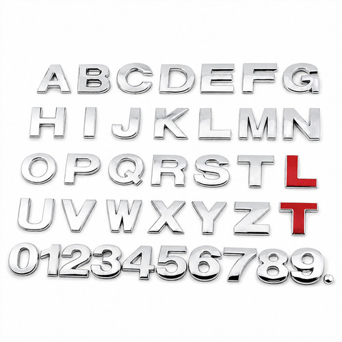 Car letters 45mm chrome - 3d,