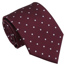 Burgundy Mens Tie Polka Dot