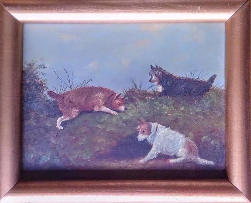 Small antique oil board - small, on