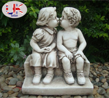 Boy & Girl Kissing on Step