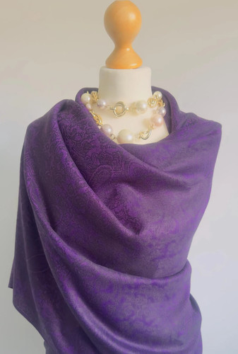 Purple black scarf cashmere - purple, scarf,