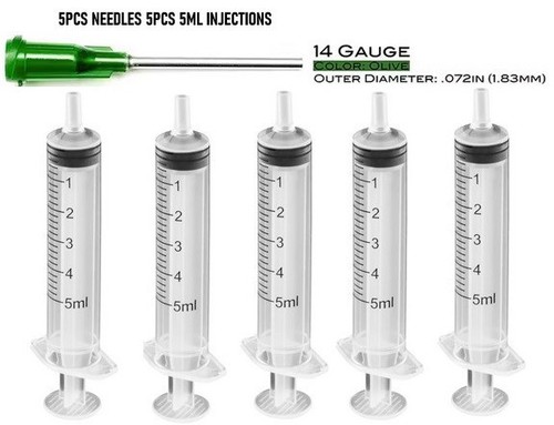 5pcs 5ml injection - , blunt