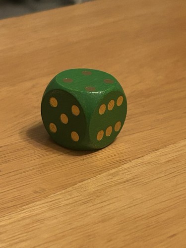Green large wooden - wooden, dice