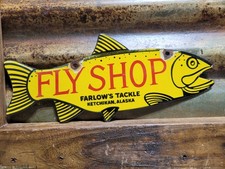 VINTAGE FISH PORCELAIN SIGN