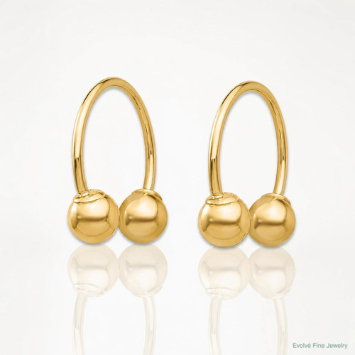 14k yellow gold open hoop - open,