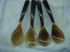 4x vintage horn spoons reenactment sealed knot medieval larp  loft find