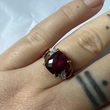 Rubellite & Diamond Gold Ring