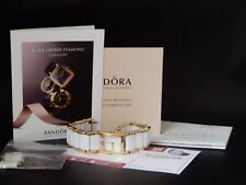 Pandora Facets 812022WH Gold Plated Ladies Swiss Watch Ceramic Band With Diamond