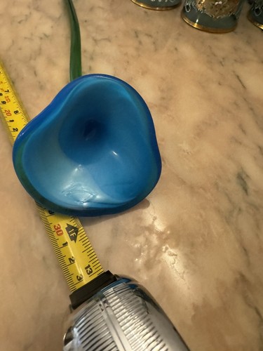 Blown glass blue lily flower - blown,