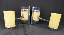 Pair of Vintage Art Deco Butterscotch Bakelite Single Wall Sconces   Refurbished