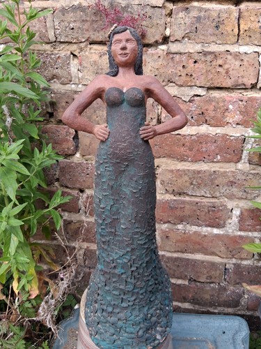 Painted terracotta statue - painted,
