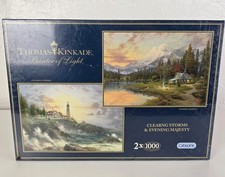Thomas Kinkade Clearing Storms & Evening Majesty 2x1000 Jigsaw Puzzle Gibsons UK