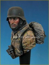 Young Miniatures - German Waffen SS Ardennes 1944  - 1/10th Resin Bust - YM1810