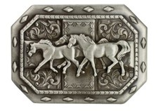  Running Horses Trophy Belt Buckle in Presentation Box