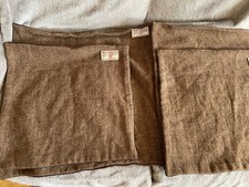 Harris Tweed Brown Cushion Covers Leather Trim X 4