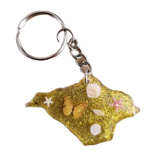 Isle wight keyring gold - isle,