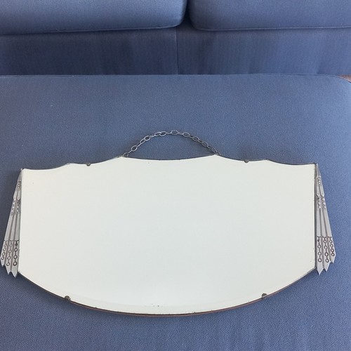 Art deco shield - mirror, 68x39cm