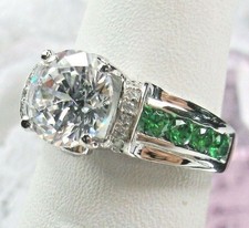 Art Deco Ring, CREATED Emerald
