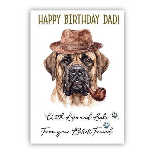 English mastiff birthday card - english,