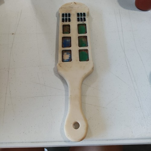 Very rare ivory carved paddle - carved,